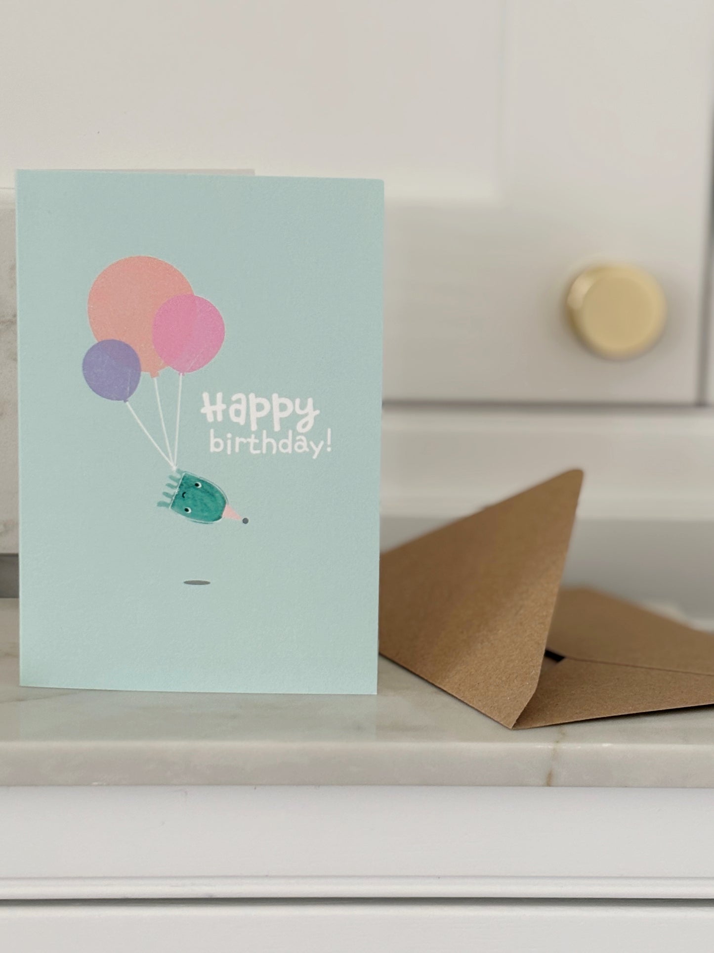 Jellyfish birthday card with envelope