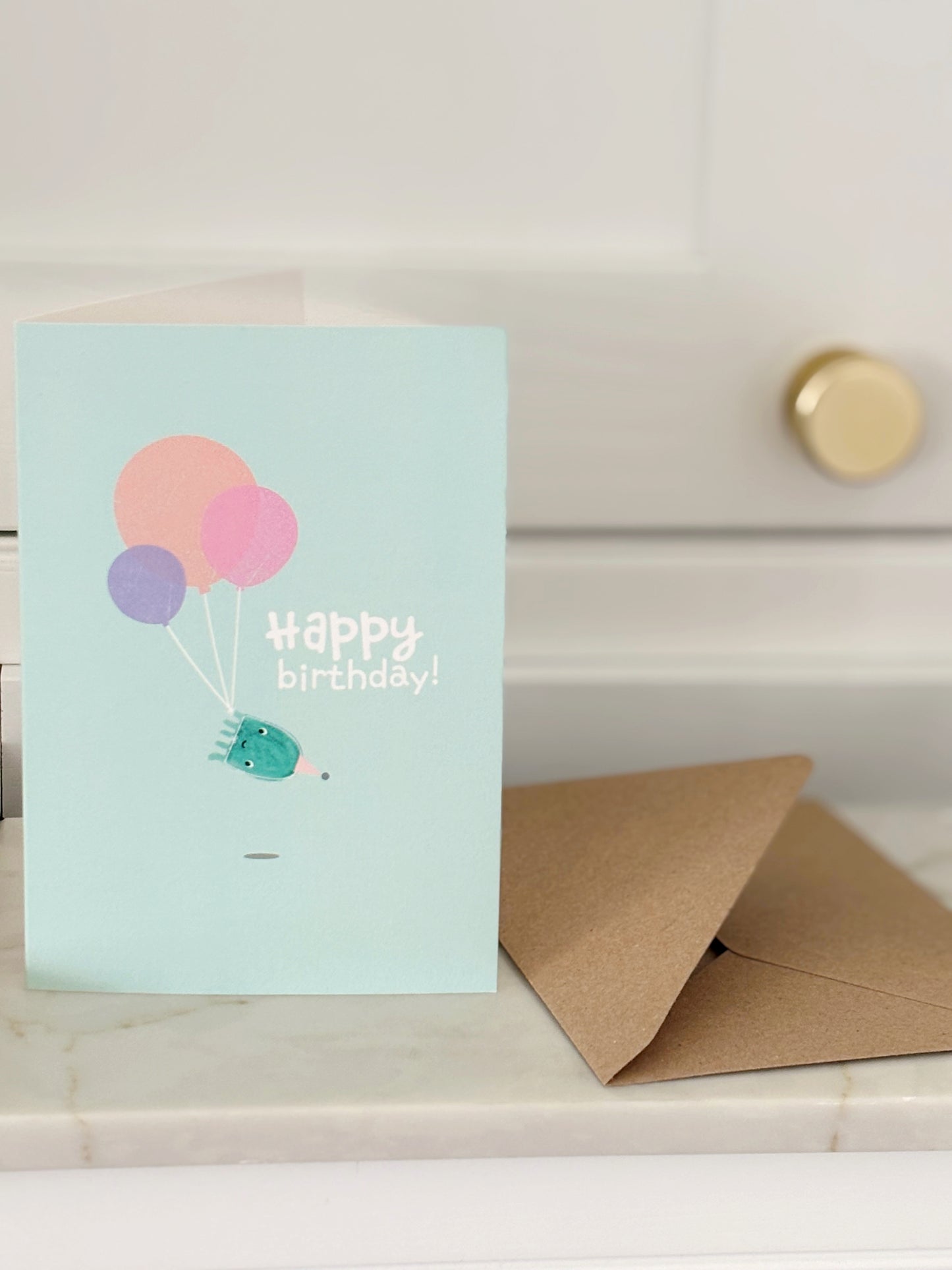 Jellyfish birthday card with envelope