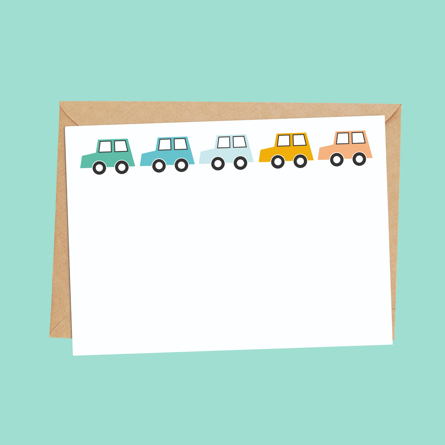 Car Notecard Set for Kids - Set of 10 Notecards with Envelopes