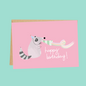 Raccoon birthday card with envelope