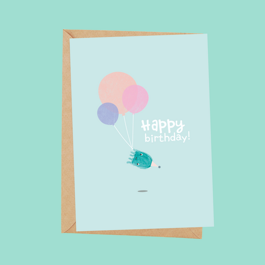 Jellyfish birthday card with envelope